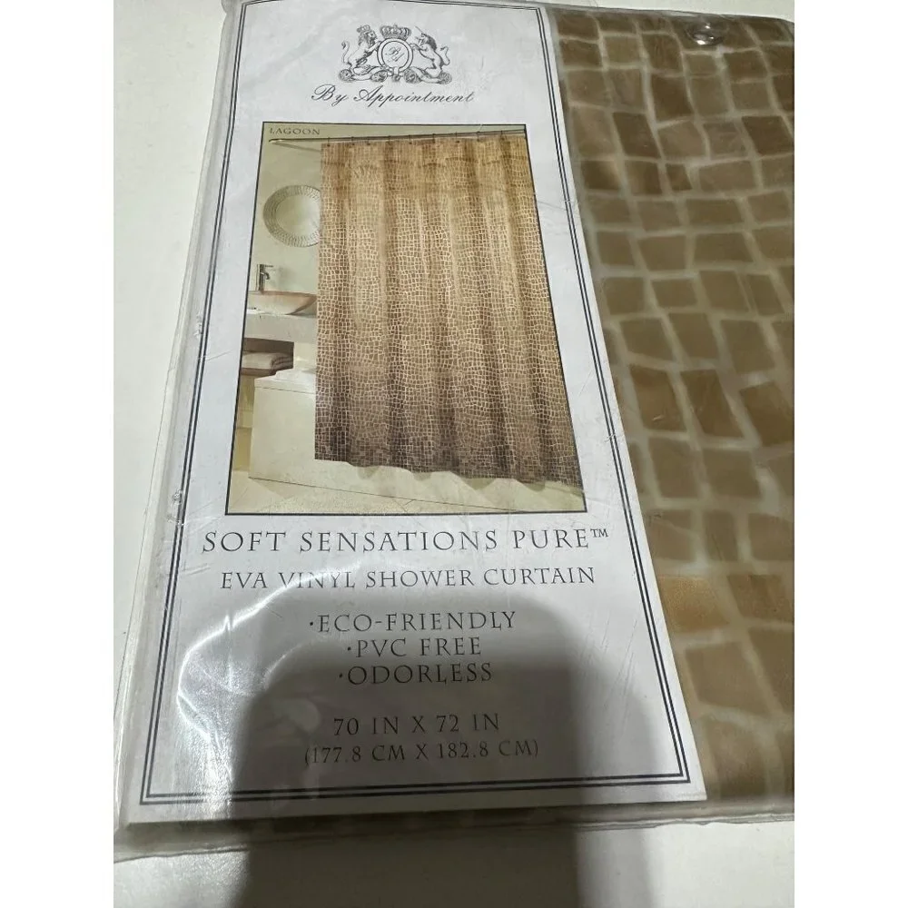 Lagoon Soft Sensations Pure Eva Vinyl Shower Curtain 70in X 72in NWT